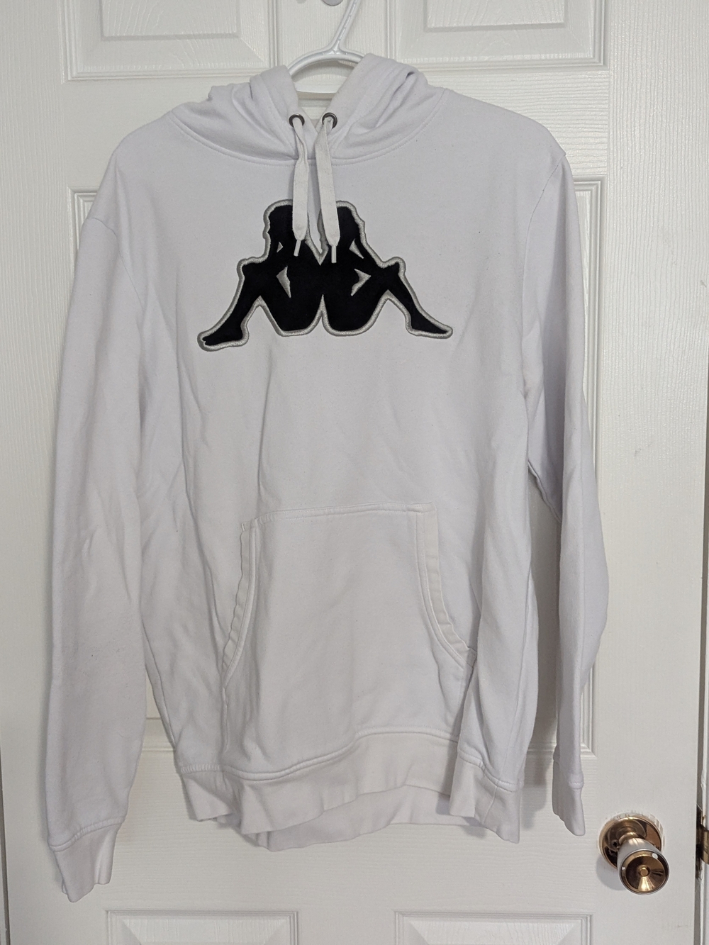 Kappa White Crewneck Hoodie with Black Logo